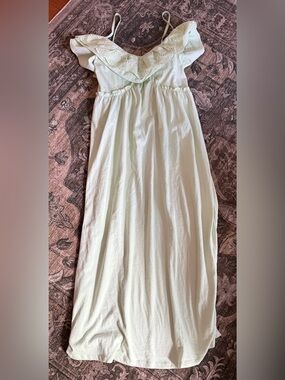 Zara Pale Mint Eyelet Maxi Dress